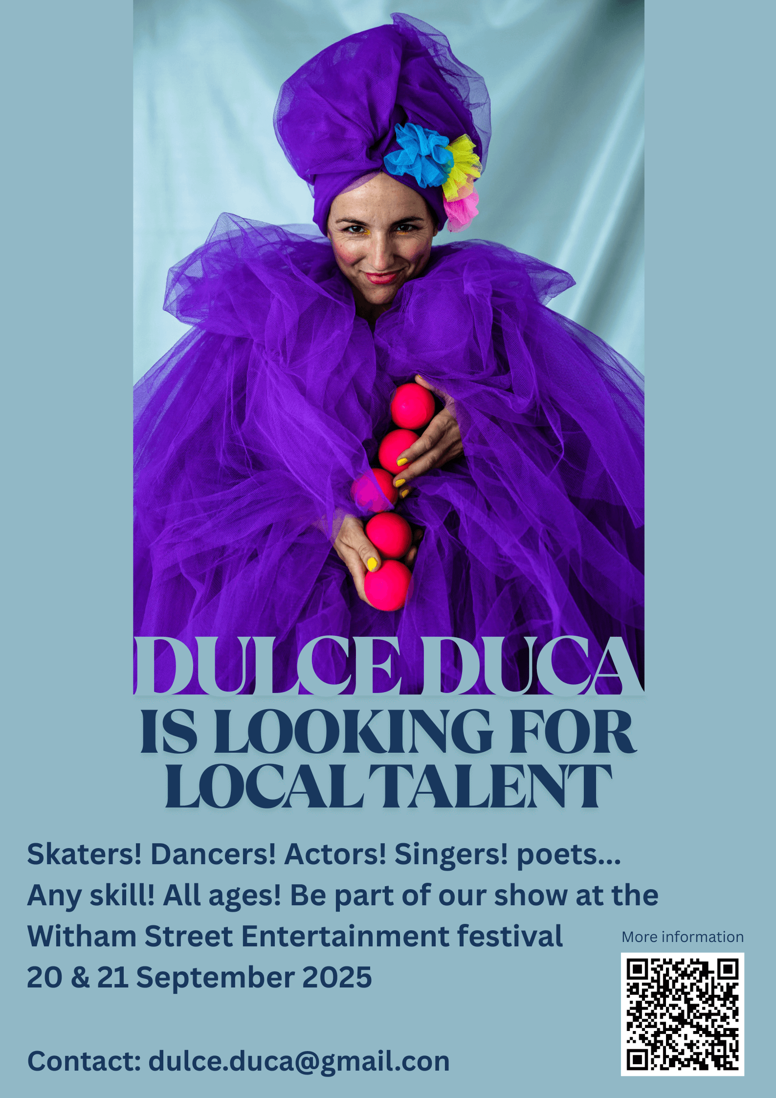 Dulce Duca is looking for local talent in Witham